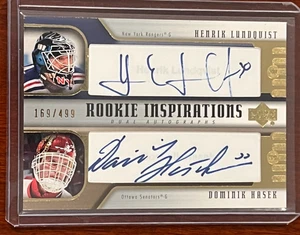Lundqvist RC / Hasek - Rookie Inspirations Dual Auto 2005-06 UD Rookie Update - Bild 1 von 2