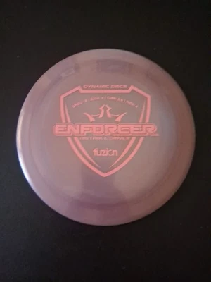 Dynamic Discs Fuzion Enforcer 173g Distance Driver Purple/Pink - Image 1 of 3