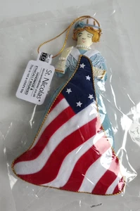 "Adorno histórico de tela hecho a mano de Betsy Ross de la Casa Blanca por San Nicolás nuevo con etiquetas 6""" - Imagen 1 de 3