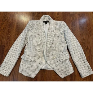 Rachel Zoe Women's Tweed Blazer White Size Small Fall Fashion Chanel Vibes - Picture 1 of 11