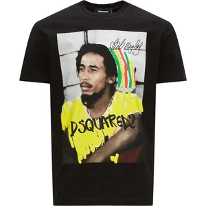 Dsquared2 Cool Fit Bob Marley Logo Black T-Shirt - Bild 1 von 2