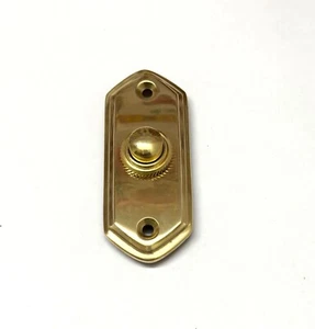 Campanello antico vintage vittoriano ottone e cromo pulsante con filo di rete - Foto 1 di 3