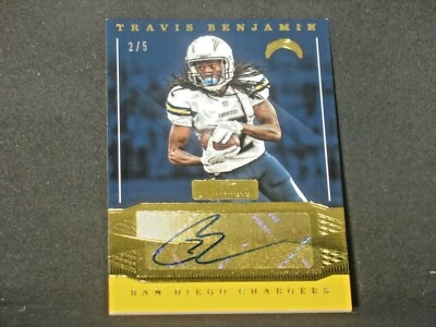 Travis Benjamin 2016 Donruss Signature Autograph Gold (2/5) San Diego Chargers - Image 1 of 2