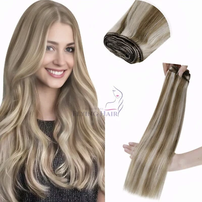 20"Full Head 100% Human Remy Hair Weaves wefts extensions Double Weft One Piece - Image 1 of 4