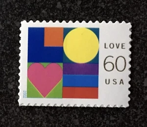 2002USA #3658 60c Love Series - Abstract Art  Mint NH  - Picture 1 of 2