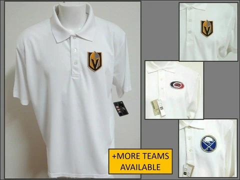 New Sz S-3XL White Nhl Mens Polyester Golf #36P Polo Shirt Cover