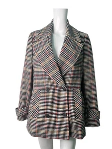 The Collection Zweireiher Wolljacke Mantel Größe 12 Damen EU40 Schwarz Tweed - Bild 1 von 14