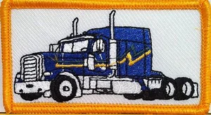 BLUE TRUCK Color Patch Truck Driver Emblem Gold Border - Picture 1 of 1