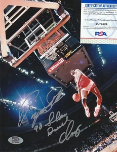 DOMINIQUE WILKINS ATLANTA HAWKS 90 SLAM DUNK CHAMP PSA AUTHENTICATED SIGNED 8x10 - Picture 1 of 1