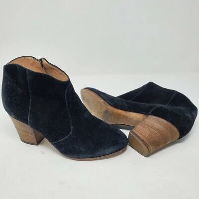 Botines Club Monaco Mujer Brooklyn Tacón Apilado Gamuza Negros Talla 36 Foto 1 de 4