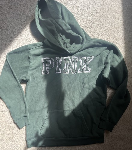 UNDERCOVER Felpa con cappuccio Victoria's Secret ROSA verde salvia pull over taglia XS