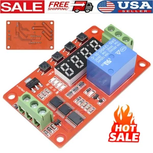 DC 12V Multifunction Self-lock Relay Time Delay PLC Cycle Timer Module Switch US - Picture 1 of 10