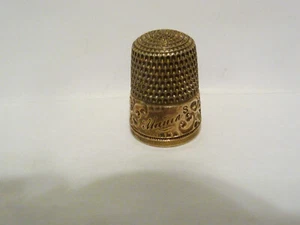 FINGERHUT ANTIK? STERLINGSILBER MIT GOLDBAND SIMON BROS 8 BESCHRIFTET "MAMA" - Bild 1 von 6