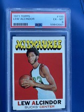 1971 Topps #100 Lew Alcindor PSA 6 - 3rd Year Card - LEGEND!
