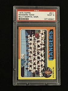 1975 TOPPS #511 TEXAS RANGERS TEAM CARD BILLY MARTIN PSA 9 MINT - Picture 1 of 2