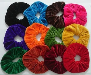 PAIR OF LARGE HAIR SCRUNCHIES ELASTIC SCRUNCHY HAIR BOBBLES HAIR SCRUNCHIE BANDS - Picture 1 of 15