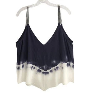 Pañuelo Angie Camiseta sin Mangas Junior 1X Azul Marino Blanco Tie Dye Bandana Recortado Nuevo con Etiquetas - Imagen 1 de 13