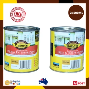 2x500ML Cabot's Paint TimberColour Deck & Exterior Ochre Base Water Based - Picture 1 of 3