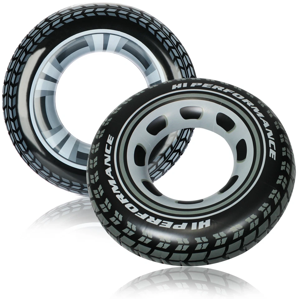 2x Aufblasbarer Schwimmreifen im Reifen Design - Schwimmring [Auswahl variiert] - Bild 1 von 4