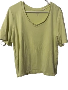 Chico’s True Color Women’s T-Shirt Size 3 (Size XL) Yellow V-Neck - Picture 1 of 1