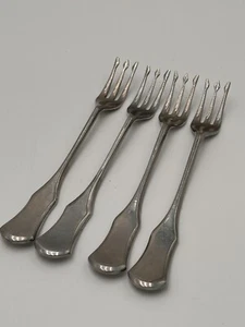 Vintage Cocktail Olive Pickle Flared Forks Stainless Steel Vtg Korea Set of 4 - Picture 1 of 4