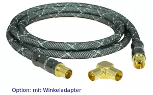 Premium Antennenkabel 75 Ohm Koaxialkabel 4K UHD HDTV FullHD Koax Stecker Buchse - Bild 1 von 5