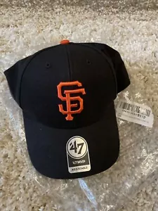 '47 San Francisco Giants MVP Black/Orange Logo Adjustable Strap Hat Cap - Picture 1 of 2
