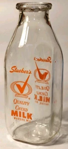 Vintage quadratische Quart Milchflasche - Stueber's, Wausau, Wisconsin Duraglas - Bild 1 von 4