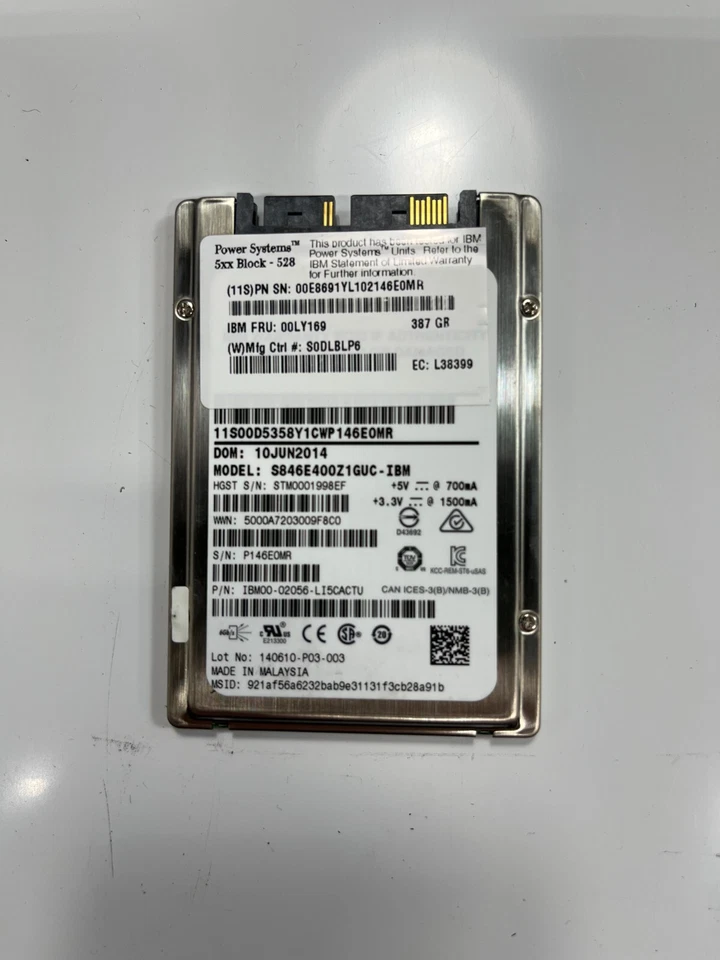 IBM 00E8691 387GB 1.8inch SAS SSD Drive with eMLC ES17 CCIN 59BE - Image 1 of 1