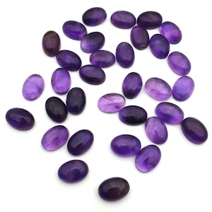 Natural Amethyst Oval Cabochon Loose Gemstone Lot 15 Pcs 10*14 MM 103 CT - Picture 1 of 5