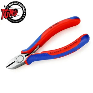 Knipex 125mm Mini Electro Mechanics Diagonal Side Cutters Opening Spring 7612125 - Bild 1 von 3