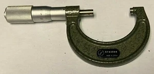 25-50mm MITUTOYO MICROMETER, .01mm, CARBIDE TIP, FRICTION THIMBLE, USED, STAINED - Picture 1 of 2