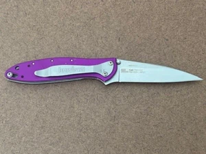 KERSHAW 1660PUR LEEK Purple Linerlock USA Folding Pocket Knife ,---Great, - Picture 1 of 3