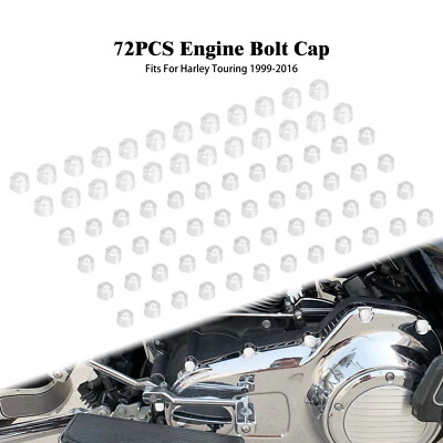 Chrome Plastic Bolt Nut Cap Dress Cover Kit for Harley 1999-2016 Touring Engine - Image 1 of 4