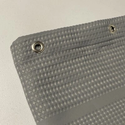 NUEVO SPA Cortina de Ducha Texturizada Gofre, GRIS 70"x72" EN Ojales de Baño GRIS Foto 1 de 4