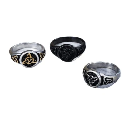 Forever Love Trinity Knot Stainless Steel Irish Celtic Knot Ring US Size 7-13 - Image 1 of 4