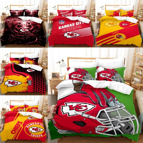 Kansas City Chiefs 3Pcs Bedding Set Soft Duvet/Comforter Cover Pillowcase Gift Cover