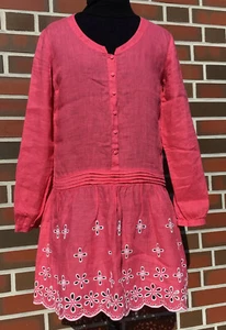 120% LINO Kleid Gr. 38/40 Rosa Lochstickerei in Weiß Neuwertig Damen TOP - Bild 1 von 9
