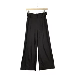 Elaine Kim Womens High Waist Wide Leg Side Vent Pants Black Size P US 0-2 - Picture 1 of 10