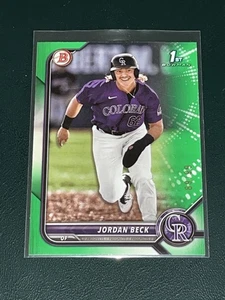 Jordan Beck 2022 Bowman Draft verde/99 - Imagen 1 de 2