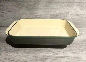 Le Creuset 30cm Cast Iron Roasting Tray Rare Green Enamel - Picture 1 of 7