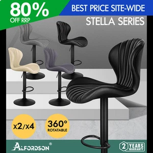 ALFORDSON Bar Stools Stella Kitchen Swivel Dining Chairs Gas Lift x2/x4 - Picture 1 of 61