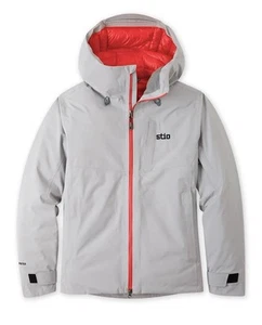 Stio Shot 7 Daunen Skijacke Herren L Gore Tex grau rot innen Kapuze LESEN - Bild 1 von 24