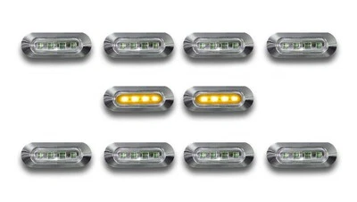 10 LUCI DI POSIZIONE LATERALI AMBRA LED LUNETTA RIMOVIBILE CAMION FORD... - Immagine 1 di 4