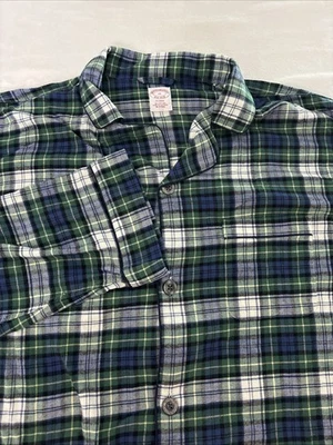 Brooks Brothers Pajama Shirt Men’s Size XL Blue Plaid Long Sleeve 100% Cotton - Изображение 1 из 4