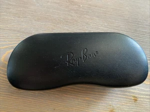 Occhiali da sole Ray-Ban neri custodia in pelle rigida flip top conchiglia - Foto 1 di 7