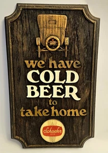 Vintage Schaefer Beer Brewing We Have Cold Beer Yo Take Home Wall Sign 1960s - Picture 1 of 8