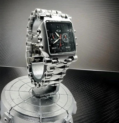 Reloj Minute Machine Vintage Titanio Plata Banda Hecho en Suiza Cronógrafo Xmetal NEGRO Foto 1 de 4