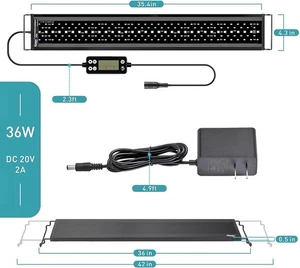 hygger 24/7 LED Aquarium Light Auto On/Off Timer, Full Spectrum for Freshwater  - Picture 1 of 7
