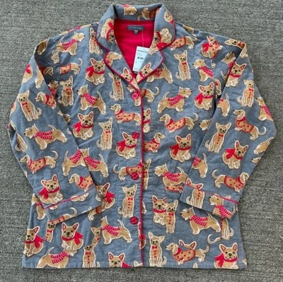 Novo pijama PJ Salvage top cachorros yorkie dachshund manga longa botão para cima pj pequeno - Imagem 1 de 2